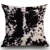 Swono Cowhide Print Throw Pillow Cover Black & White Cow