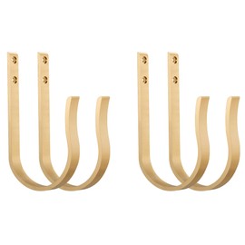 Warm Gold Curtain Drapery Holdbacks,4Pcs Solid Aluminum U Shaped Wall Mounted Curtain Tiebacks