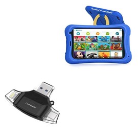 BoxWave Smart Gadget Compatible with NOBKLEN Kids Tablet JR-J7 (7 in) - AllReader SD Card Reader, microSD Card Reader SD Compact USB - Jet Black