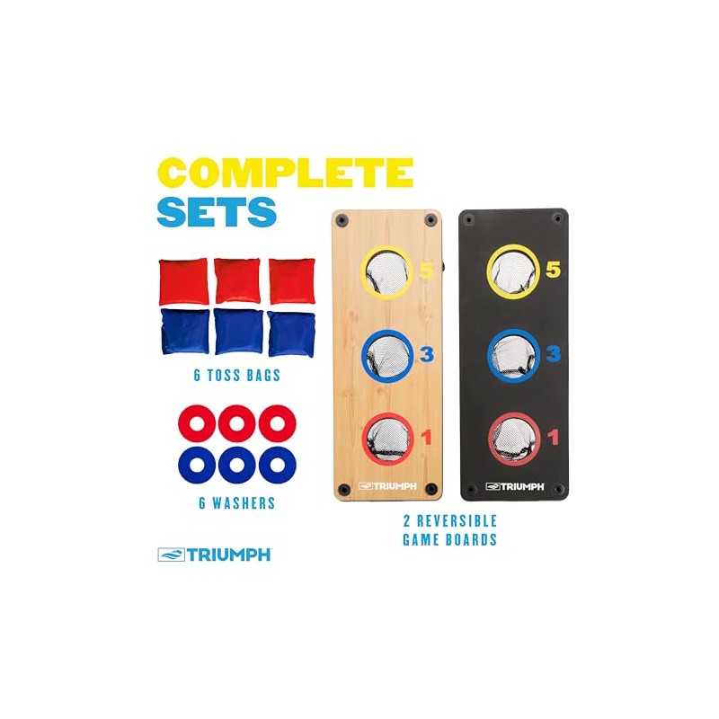 Triumph Sports 2-in-1 3 Hole Bags and Washer Toss Combo