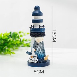 Garneck Lighthouse Decoration Mediterranean Decoration Lighthouse Statue Mini Wooden Decoration Mediterranean Decoration for Living Room Table Decoration Nautical Mediterranean Style Ornament