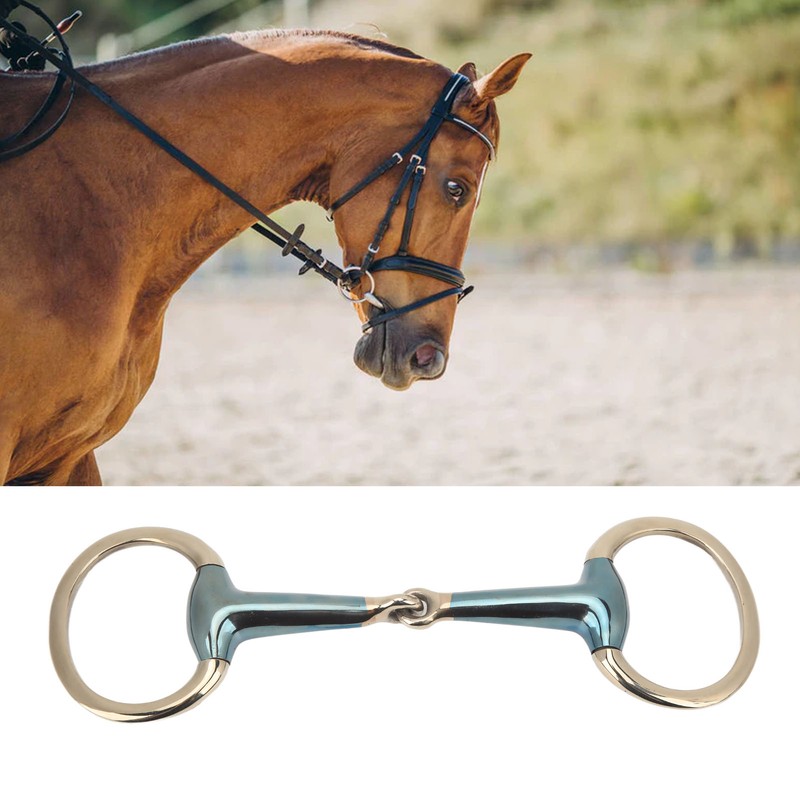 125mm Equine Mouth Snaffle Stainless Steel Electroplated Ring Bit Jointed