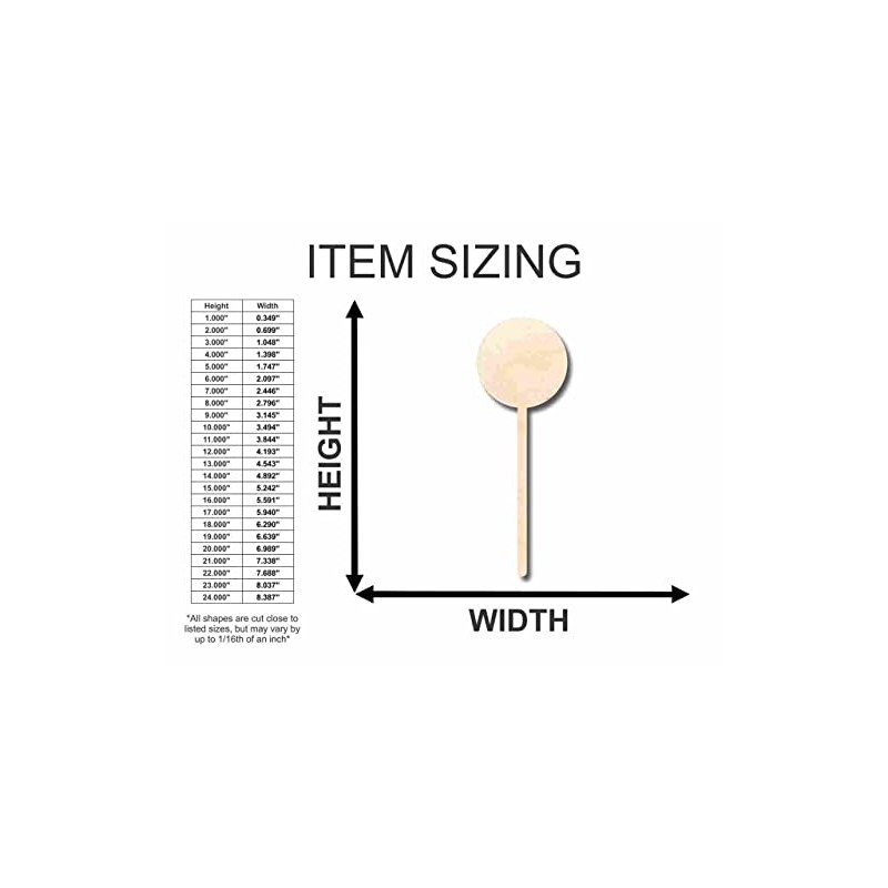 Unfinished Wood Candy Lollipop Shape - Craft - up to