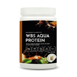 WBS – WBS Aqua Protein – Clear Whey Protein Drink Mix – Whey Isolate Protein Clarificada en Polvo – Sabor Té Negro con Limón - 25 g de Proteína por Porción – Probióticos y Fibra - Fresh Drink - Ligera y Refrescante – 640 g