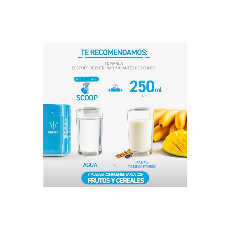 Bccas instantaneos, Olimpo , 30 servicios, 210 g, Sabor Raspberry,
