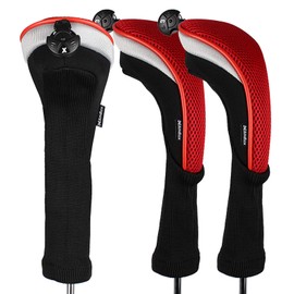 Andux Long Neck Golf Hybrid Club Head Covers Interchangeable Number Tags with Set of 3 Ctmt – 02 , red
