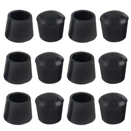 Chair Leg Floor Protectors,20mm 3/4 Inch Anti Slip Rubber Table Chair Leg Caps,Black,12 Pack
