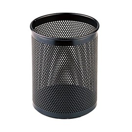 Comix 4.1" Height Metal Pen and Pencil Holder, Oval Shaped, Wired Mesh Design, Durable Metal - Black (B2002BK)