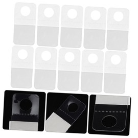 AKOOSY Ganchos Adhesivos Transparentes De Pvc Para Colgar Etiquetas Orificio Redondo 20x40 Mm, 200 Piezas Para Exhibidores En Tiendas Minoristas