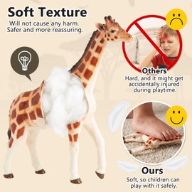 HERSITY Soft Zoo Animals 7" Large Safari Figurines Toys for Toddlers 3-5