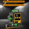 FenorGan16 Lines Self Leveling Laser Level，LCD power display，4x360° 4D Green