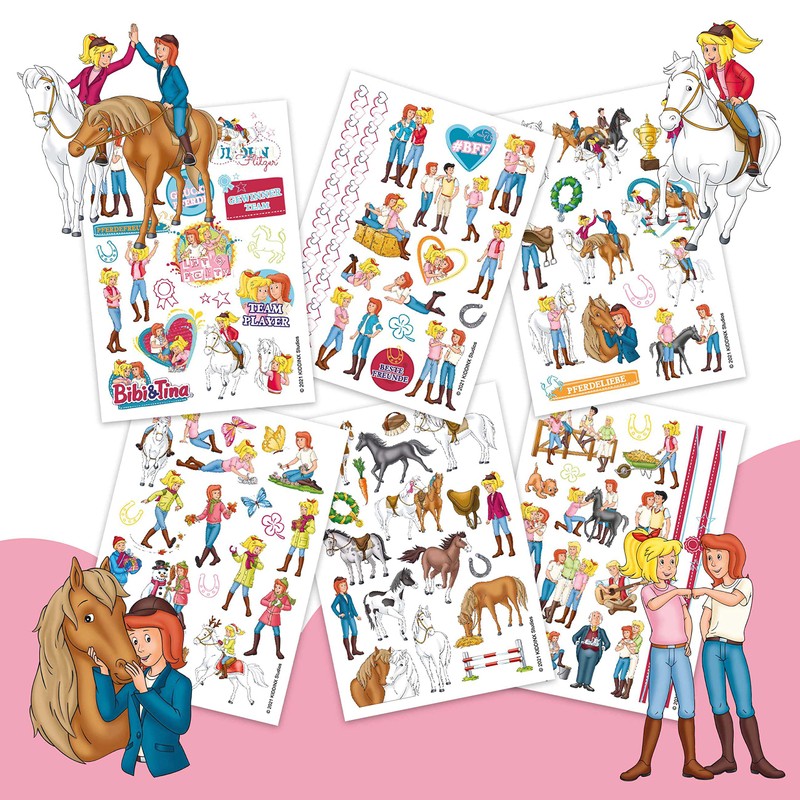Papierdrachen Bibi & Tina Tattoos for Children, Skin-Friendly Children's Tattoos,