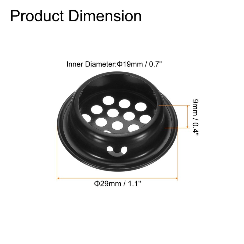 sourcing map 24Pcs Air Vents Circular Soffit Vent 19mm/0.7" Stainless