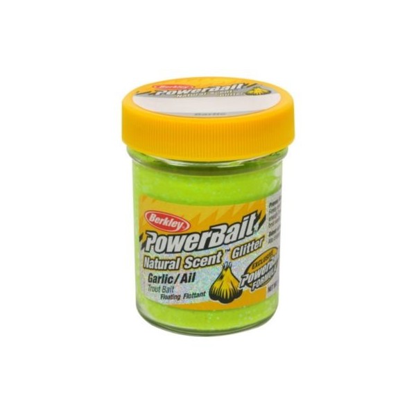 PowerBait Natural Scent Glitter Trout Bait - Garlic Scent -