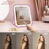 YEKKOPT Pink Rechargeable Vanity Mirror with Lights, LED Makeup Mirror,