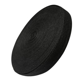 50 Yards Cotton Soft Twill Tape Ribbon 1/2 inch,Natural bias Tape Herringbone Webbing Tape for Sewing DIY Crafts Home Decor (Black, 1/2Inch)