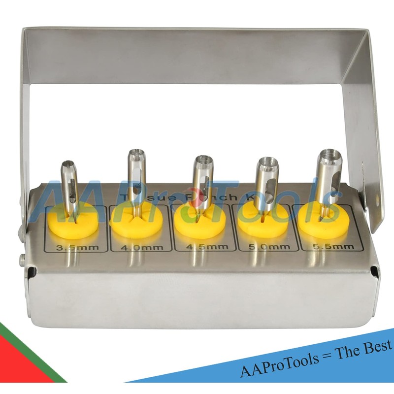 AAProTools Dental Tissue Punch Kit 5 Pcs Set Free Bur