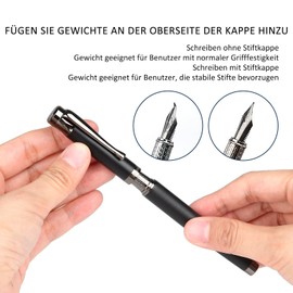 BOCIYER Luxury Fountain Pen Set, Fine Nib, Best Pen Gift Set for Men & Women, Office, Calligraphy Fountain Pen - Black