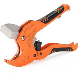 Bates- PVC Pipe Cutter, Cuts up to 1-5/8", Ratcheting Cutter Orange