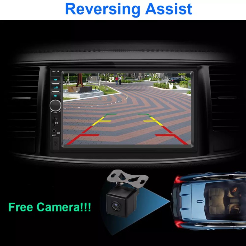 YuanTing 7" Double Din Car Stereo Radio with Apple Carplay