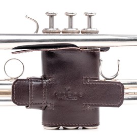 Trumpet Valve Guard Vegan Artificial leather eco-friendly Valve Protector Vegan Trumpet Accessories Valve Cover Brass accessories (Model XL, Brown)