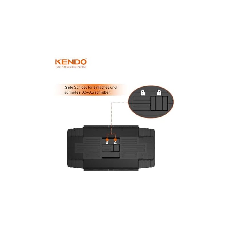 KENDO Caja de herramientas vacía de plástico ligera y extremadamente