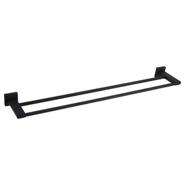 GERZWY 30-Inch Double Bathroom Towel Bar Stainless Steel Bath Towel Rack Contemporary Style Wall Mount Matte Black