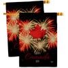 Ornament Collection Firework Canada Day Burlap House Flag 2 pcs