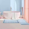 Biscpro Bath Mat Rug Extra Soft and Absorbent Fluffy Striped
