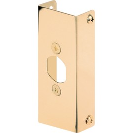 Defender Security U 9567 Door Edge Reinforcer, 1-3/4 inch Thick X 1 inch Deep X 4-1/2 inch Thick, Brass