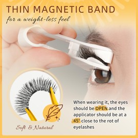 QUEWEL Magnetic Eyelashes 2 Pair Reusable Magnetic Eyelashes with Applicator No Glue Needed Eyelashes Cat Eye Natural Look Lash Clusters Kit Easy to Wear and Remove(A06)