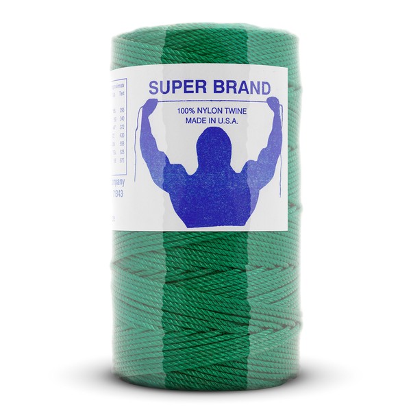 Green Nylon Twine, Twisted. Size #21, 1/4 lb 1-Pack