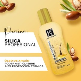 KeraShine Silica Premium Argán, Tratamiento Capilar con Protección Térmica y Nutrición para Cabello, 100 ml