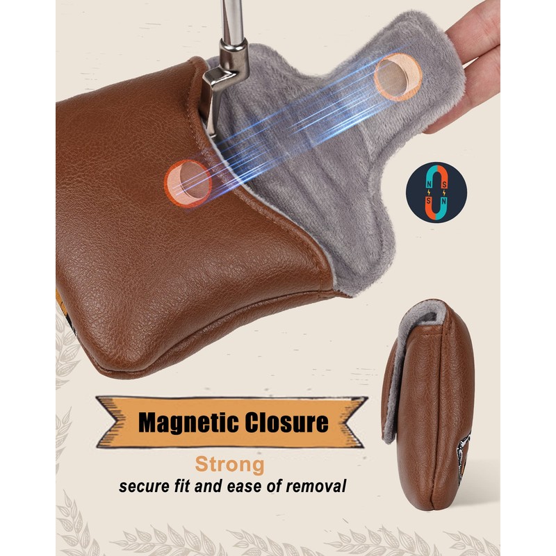 Big Teeth Square Mallet Putter Cover Magnetic