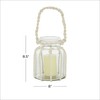 Deco 79 Glass Decorative Candle Lantern with Rope Handle, 8"