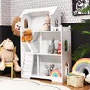 VuciBol Large White Wooden Toy Dollhouse Bookshelf for Girls, 3-Storied