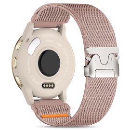 Sunnyson 18mm Stretchy Bands Compatible with Garmin Venu 3S/2S/Vivoactive 4S/Vivomove 3S, Parachute Elastic Soft Nylon Watch Band for Forerunner 255S/265S Women Men