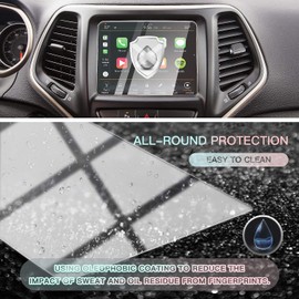 CDEFG for 2019 2020 2021 2022 2023 Cherokee Uconnect Navigation Touchscreen Protector Center Control Touchscreen Protector, Tempered Glass HD Scratch Resistance Anti-Explosion (8.4 in)