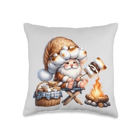 Retirement Gnome Dad For Grandpa Life With Smores Cookies Throw Pillow