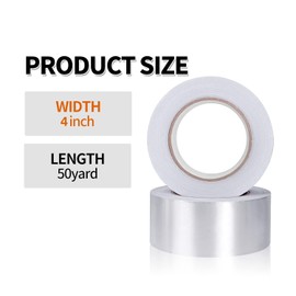 TAPEBEAR 18 Rolls Aluminum Foil Tape, Aluminum Air Duct Tape, Withstand 80°C to 100°C, Heat Resistant Tape Insulation Tape for HVAC, Sealing & Patching, Metal Repair, 4inch x 50yard