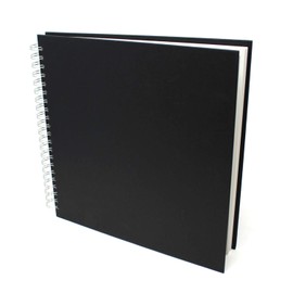 Artway Studio – Spiral Bound Square Sketchbook - 285mm - 96 Sides/48 Pages of 170gsm Cartridge Paper – Black Hardback Sketchbook