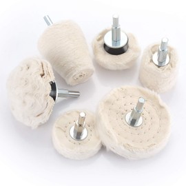 Polishing disc for drill, JTENG polishing attachment 6 part brush set conical cotton velvet polishing wheel polishing buffing pad for Manifold aluminium stainless steel chrome etc.
