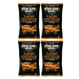 Pork King Good Nacho Cheddar Flavored Pork Rinds Chicharrones 4 Pack Keto Snacks
