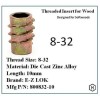 E-Z-LOK 8-32 Die Cast Zinc Alloy Hex-Drive Threaded Ins. for