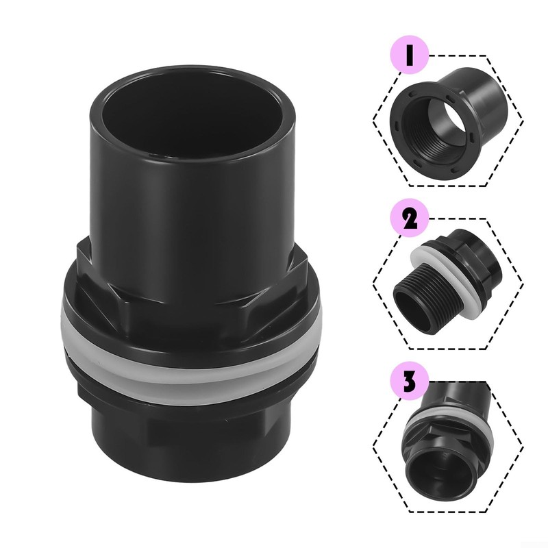 PVC Threaded Tank Connector for Fish Pond Filter Systems with