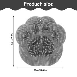 Larger Shower Foot Scrubber, Foot Massager Mat with Non-Slip Suction Cups - Cleans, Exfoliation, Massages Your Feet Without Bending, Foot Circulation & Relieve Tired Feet(Grey)