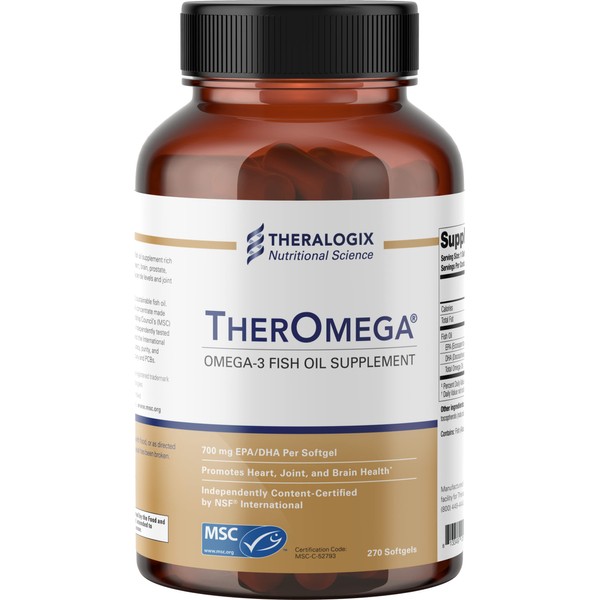 TherOmega Omega-3 Wild Alaskan Fish Oil | 270 Softgels | MSC, IFOS, & NSF Certified | 1,000mg Softgels (700mg of EPA & DHA) | Heart, Brain & Joint Support
