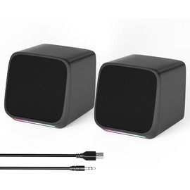 Uakinat Computer Speakers for Desktop PC,Speakers for Computer Desktop PC with Colorful RGB Lighting