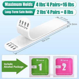 AGVEE 32 Pairs Heavy Duty Picture Hanging Strips, Damage Free Removable Hooks & Loops with Adhesive, Sticky Poster Photo Frame Hangers Kit Without Nails Tools for Wall Mount Decoration, White