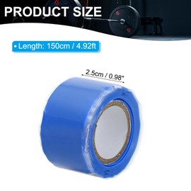 PATIKIL Grip Tape für Griffe 1" x5ft, 1 Rolle selbstverschweißendes Silikonband für Fahrradgriffe, Klimmzugstangen, Fitnessgeräte, undichte Rohre/Schläuche/Lecks in Notfällen, Blau